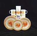 NEW 16 Piece Orange Melamine Dinner Set