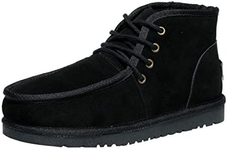 Mulinsen Christmas Men's New Winter Fashion Classic High Velvet Leisure Boots(9D(M)US,black)