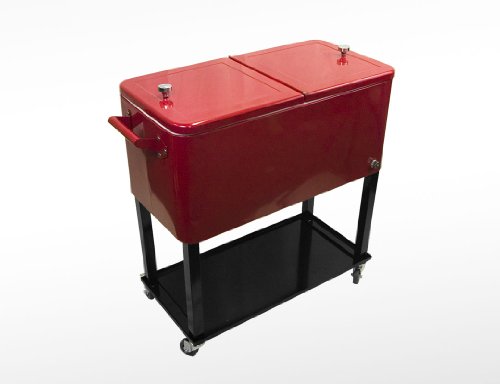 Rolling Outdoor Patio Deck Party Cooler 65 Quart Capacity