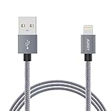 Aukey 【Apple MFI認証】 Lightningケーブル ライトニングUSBケーブル 高耐久PET材質 1.0m iPhone 6 Plus/6/5、iPad Air、iPad mini等対応 (グレー)CB-D24