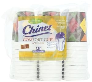 Chinet Comfort Cup (16-Ounce Cups), 50-Count Cups & Lids