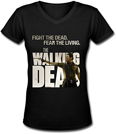 Women's Black V Neck T Shirt The Walking Dead Poster