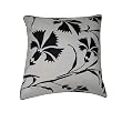 Floral Silk Pillow - Black/ White (16x16")