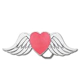 Red Heart with Wings Belt Buckle