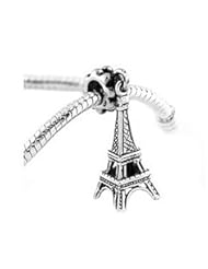 Sterling Silver Three Dimensional Eiffel Tower Dangle Bead Charm