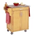 Natural Kitchen Cart with Granite Top