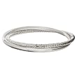 Sterling Silver 4mm Double Diamond-Cut and Classic Bangle Bracelet