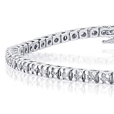 2 cttw. Diamond Straight Line Link Bracelet, 14K White