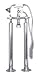CLAWFOOT TUB FILLER FAUCET W/ HANDHELD PERSONAL SHOWER - CHROME