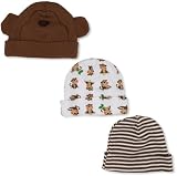 Gerber Baby-Boys Newborn Monkey 3 Pack Cap