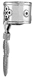 Sterling Silver Cuff Earrings w Hanging Feather 8 mm wide (one piece)