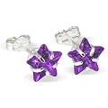 SilberDream Ohrringe Stern Zirkonia amethyst / lila 925 Sterling Silber Ohrstecker SDO513V