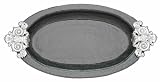 Arthur Court Fleur-De-Lis Glass and Metal Oblong Platter, 21-1/2-Inch