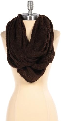 Paula Bianco Womens Frayed Infinity Scarf In Chocolate - Chocolate - One Size