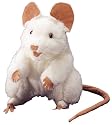 Plush White Mouse Puppet 8"