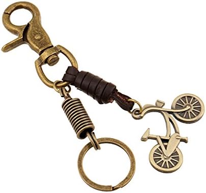 Antique Leather Key Chain Ring Holder Bike Keychain Handmade Classic Gift for Men and Women - KEY135