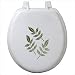 Magnolia Decorative Round Soft Toilet Seat with Leaf and Frond Design