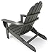 POLYWOOD AD7030GY Classic Oversized Curve Back Adirondack Chair, Slate Grey