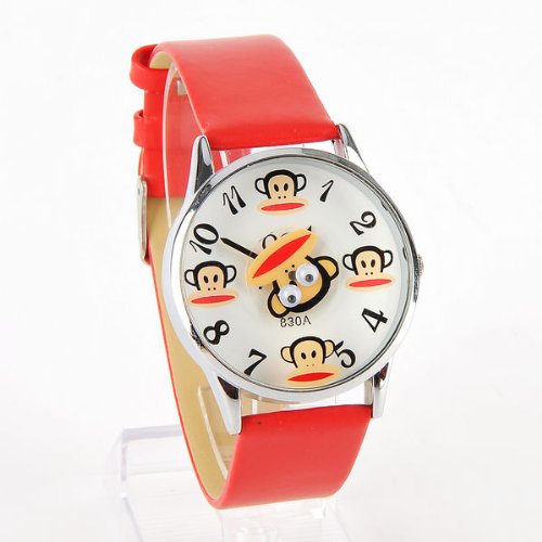 Paul Frank Girl Large Steel Watch Wristwatch Red