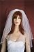 2 Tier White Elbow Length Rhinestone Trim Bridal Wedding Veil