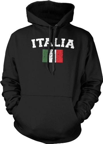 Italia Flag International Soccer Sweatshirt, Italy Soccer Mens Hoodie