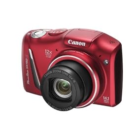 Canon PowerShot SX150 IS Digital Camera - Red (14.1 MP, 12x Optical Zoom) 3.0 inch LCD with Wide Viewing Angle