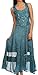Sakkas Zendaya Stonewashed Rayon Embroidered Floral Vine Sleeveless V-neck Dress