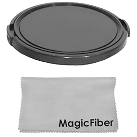 52MM Snap-On Lens Cap (for Camera Lenses with 52MM Filter Threads) + Premium MagicFiber Microfiber Cleaning Cloth