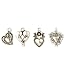 Metal Charm Pendant - Large Heart 10PK/Silver