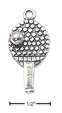 Sterling Silver Ping-Pong Paddle And Ball Charm