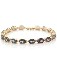 10k Yellow Gold Oval Mystic Topaz Beautiful Designer Bracelet