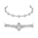 Diamond Bracelet - Plus Minus Diamond Tennis Bracelet in Platinum