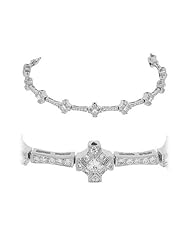 Diamond Bracelet - Plus Minus Diamond Tennis Bracelet in Platinum