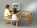 Buddy Computer Desk for 2 children, maple finish top, red edge trim