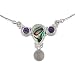 Sterling Silver Paua shell, Amethyst and Moonstone Necklace by Sajen