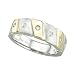 14K Two Tone Gold 0.08 ct. Bezel Set Diamond Wedding Ring