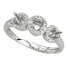 14K White Gold Three Stone Round Diamond Semi Mount Engagement Ring