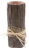 Arty Imports L.E.D. Birch Pillar Candle with Flicker with Bow,  Brown 3DX 7.5H