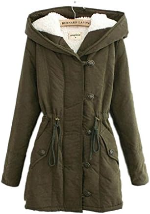 Women's Cotton-padded Coat Hooded Cashmere Wadded Jacket HL815(Army Green,3X)