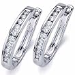 14kt White Gold 0.50Ct Diamond Waterway Hoop Earrings
