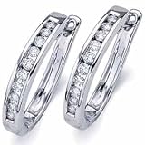 14kt White Gold 0.50Ct Diamond Waterway Hoop Earrings