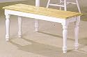 Natural And White Solid Wood Bench