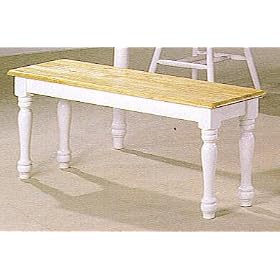 Natural And White Solid Wood Bench by Rainbow