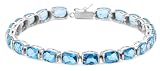 14k White Gold Blue Topaz Tennis Bracelet, 7 1/4'