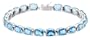 14k White Gold Blue Topaz Tennis Bracelet, 7 1/4"