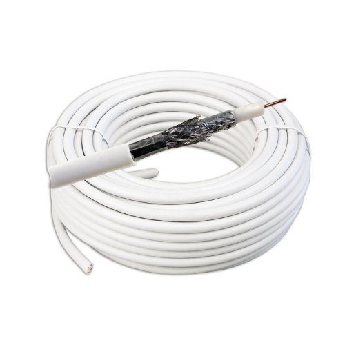 Schwaiger FLS731 012 SAT-Anschlusskabel (7mm, 110dB, L&auml;nge 30m) wei&szlig;&nbsp;