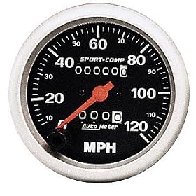 Auto Meter 3992 Sport-Comp 3-3/8" 120 mph In-Dash Mechanical Speedometer