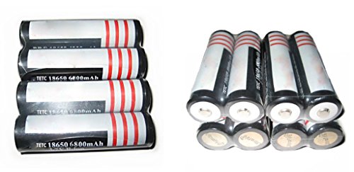 12Pcs TETC 18650 3.7V 6800mAh Lithium Ion Parallel Battery with dual Charger Images