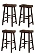 4 29" Saddle Back Espresso Bar Stools