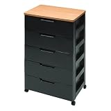 Iris HHG-555 Premier Collection 5-Drawer Storage Chest, Black and Cherry